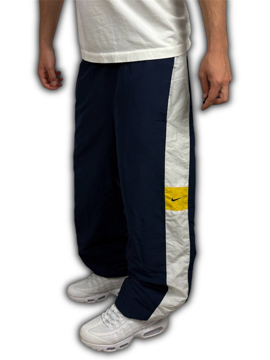 Nike 00’s vintage Flared Navy Blue / Yellow / White Track Pant